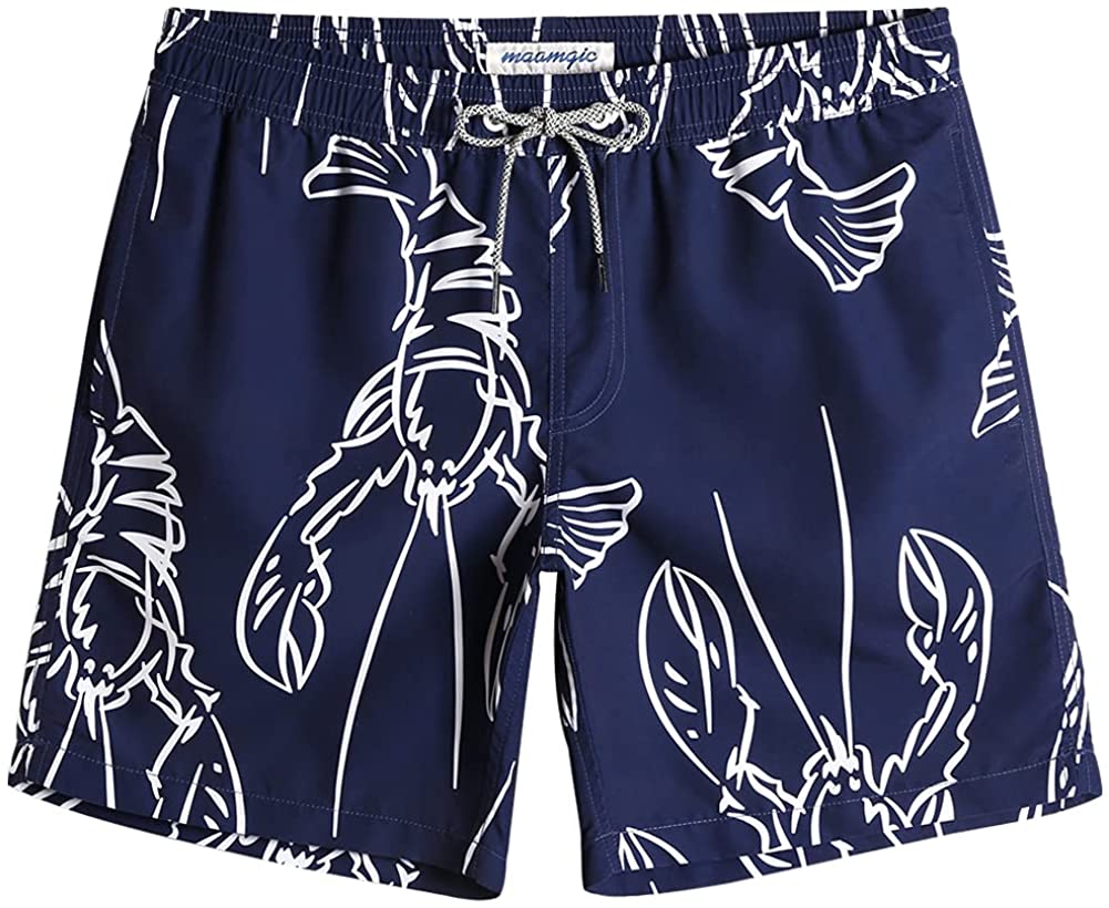 Maamgic Mens Quick Dry Printed Short Swim Trunks With Mesh Lining Swimwear Bathi Ebay