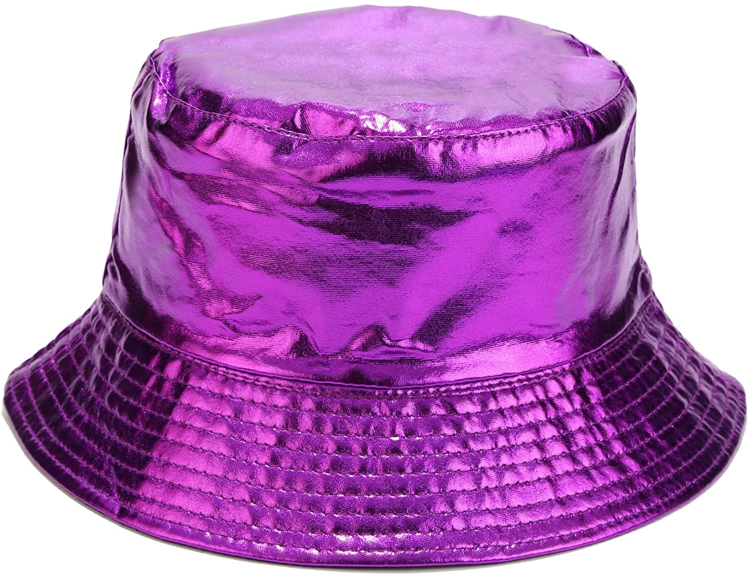 Joylife Metallic Bucket Hat Trendy Fisherman Hats Unisex Reversible Packable Cap