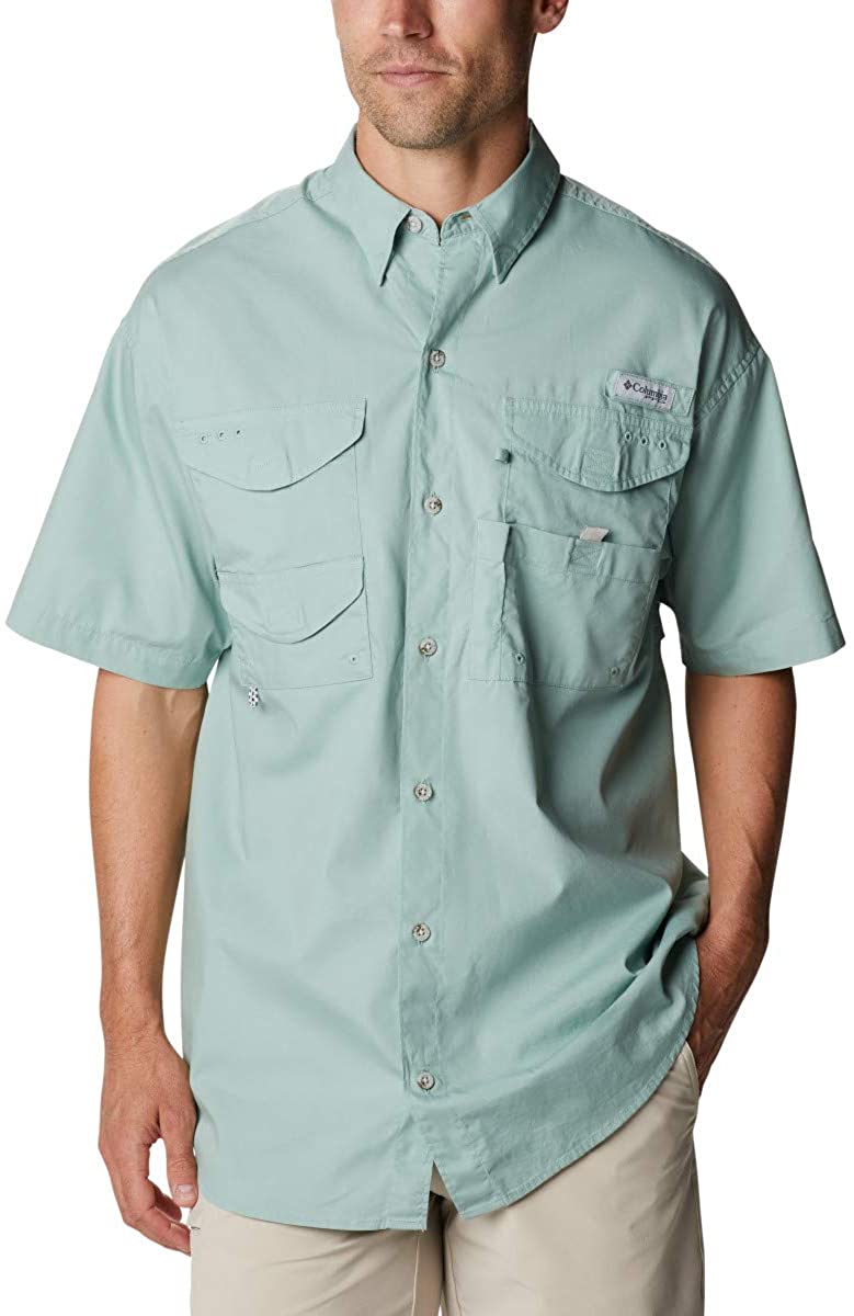 Columbia PFG Mens Big 2X Bonehead Blue Short Sleeve Button Up Fishing Shirt NWT 