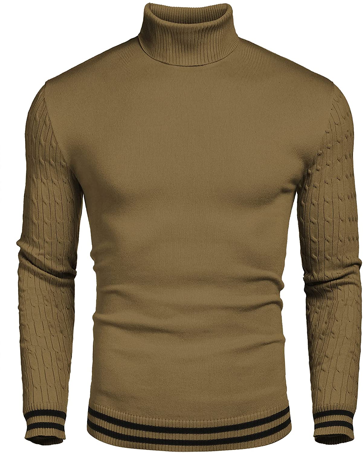 COOFANDY Men's Turtleneck Sweater Slim Fit Cotton Ribbed Knitted High Neck Pullover  Sweaters Brown : : Clothing, Shoes & Accessories