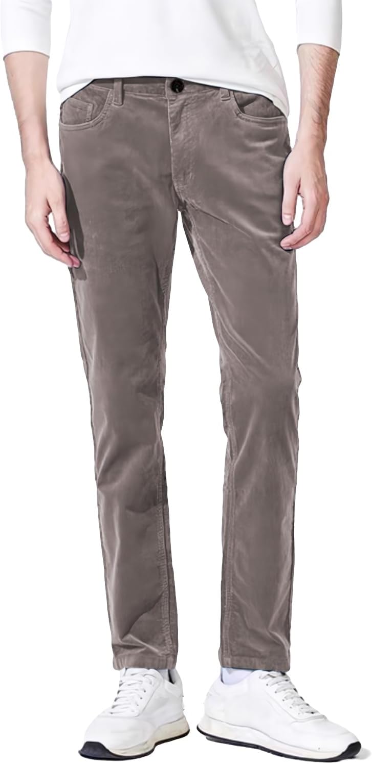 GINGTTO Mens Corduroy Pants Slim Fit Mid Rise for Men