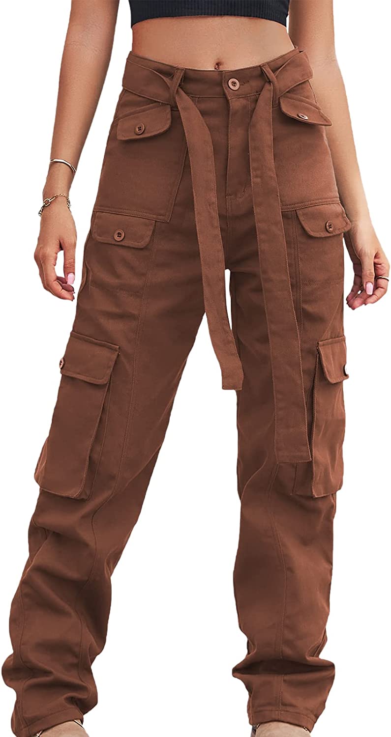 Women's Cotton Casual Military Army Cargo Combat Work Pants with 8