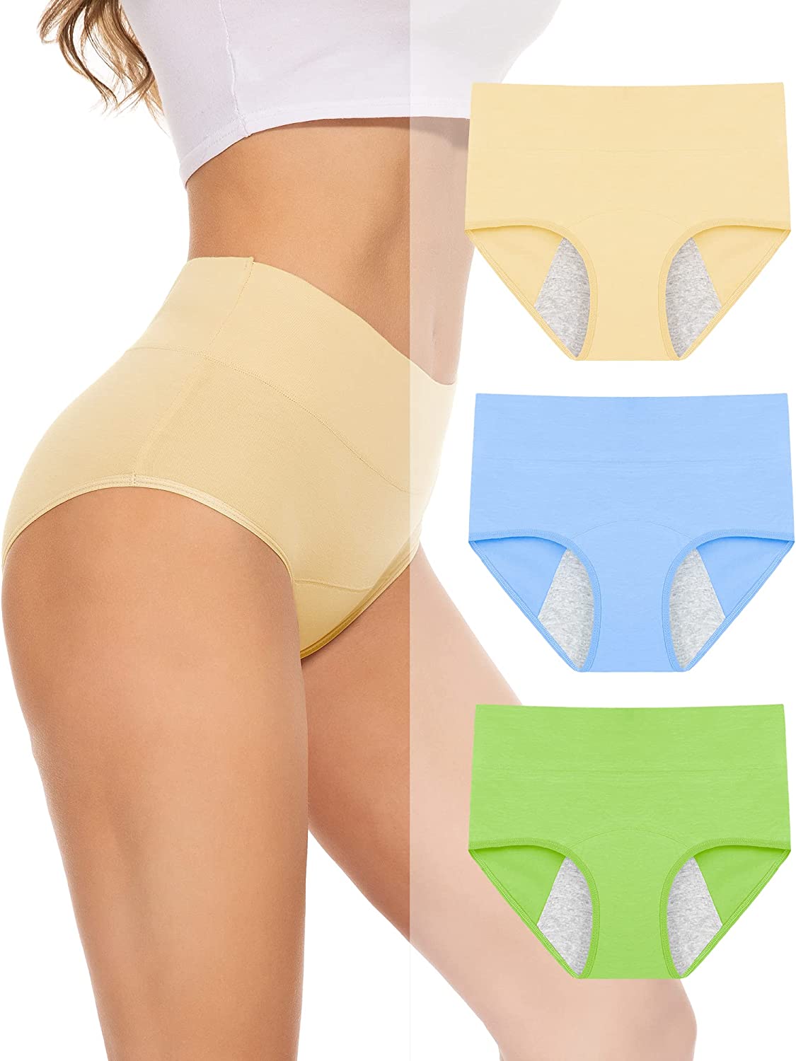 PULIOU Period Underwear for Women Menstrual Panties Teens High
