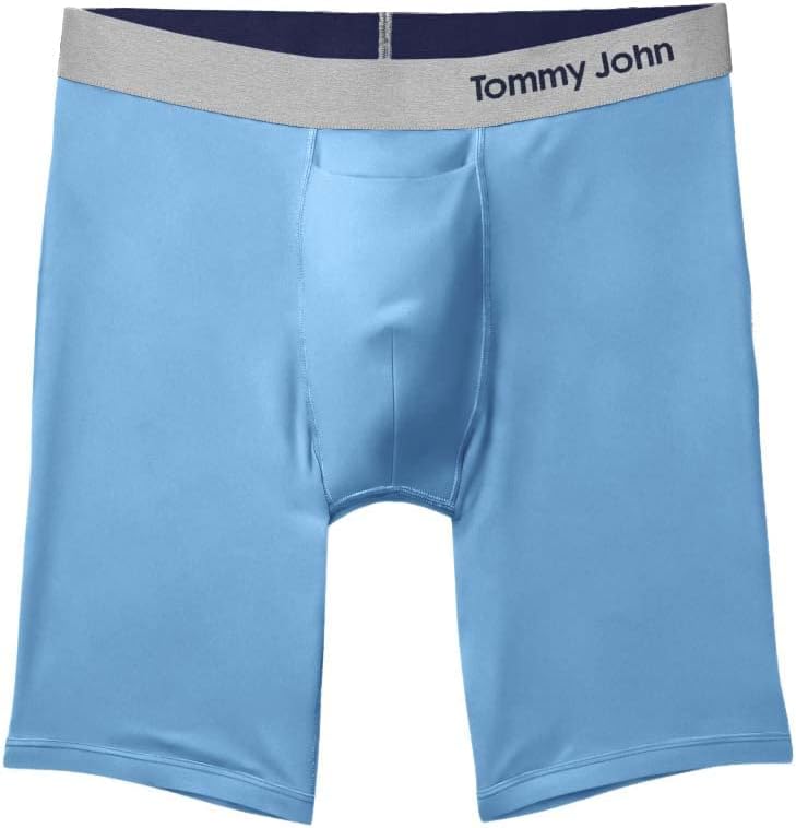 Tommy John Men's Underwear –Cool Cotton Boxer Briefs with Contour  Pouch-Longer 8 Inseam– Comfortable Fabric