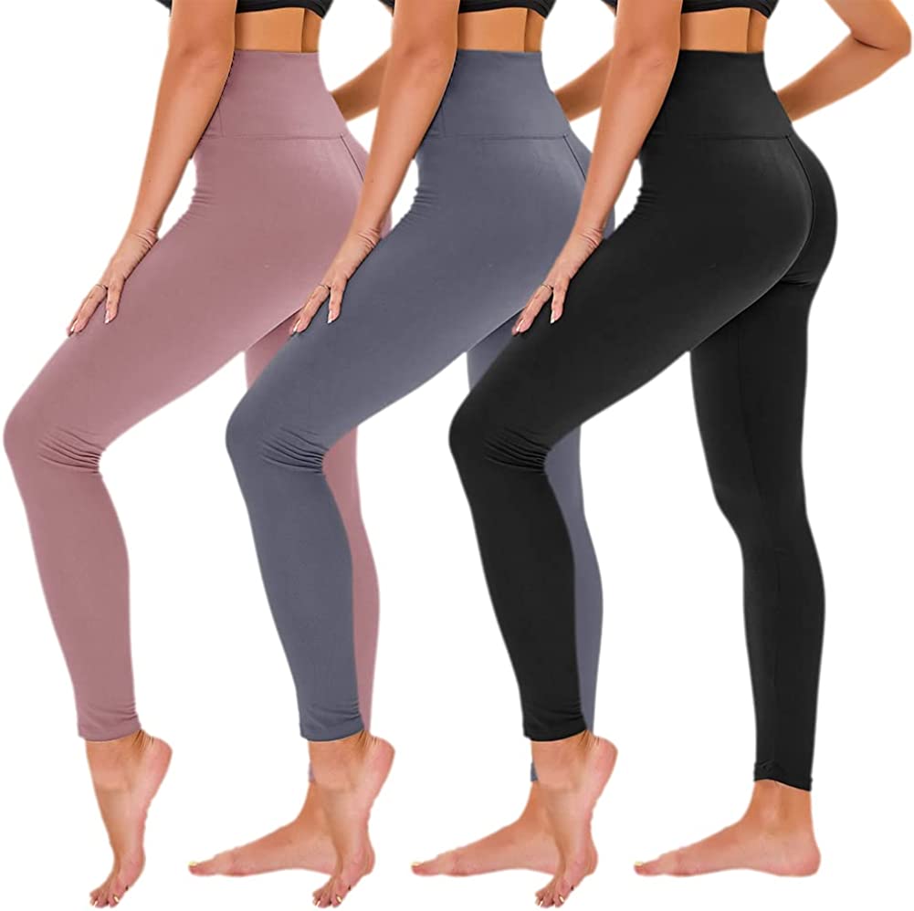 Buy TNNZEET 3 Pack Plus Size Leggings with Pockets for Women, High Waisted  Buttery Soft Black, Yoga Pants （2X, 3X, 4X）, Black/ Navy Blue/ Grey,  3X-Large at