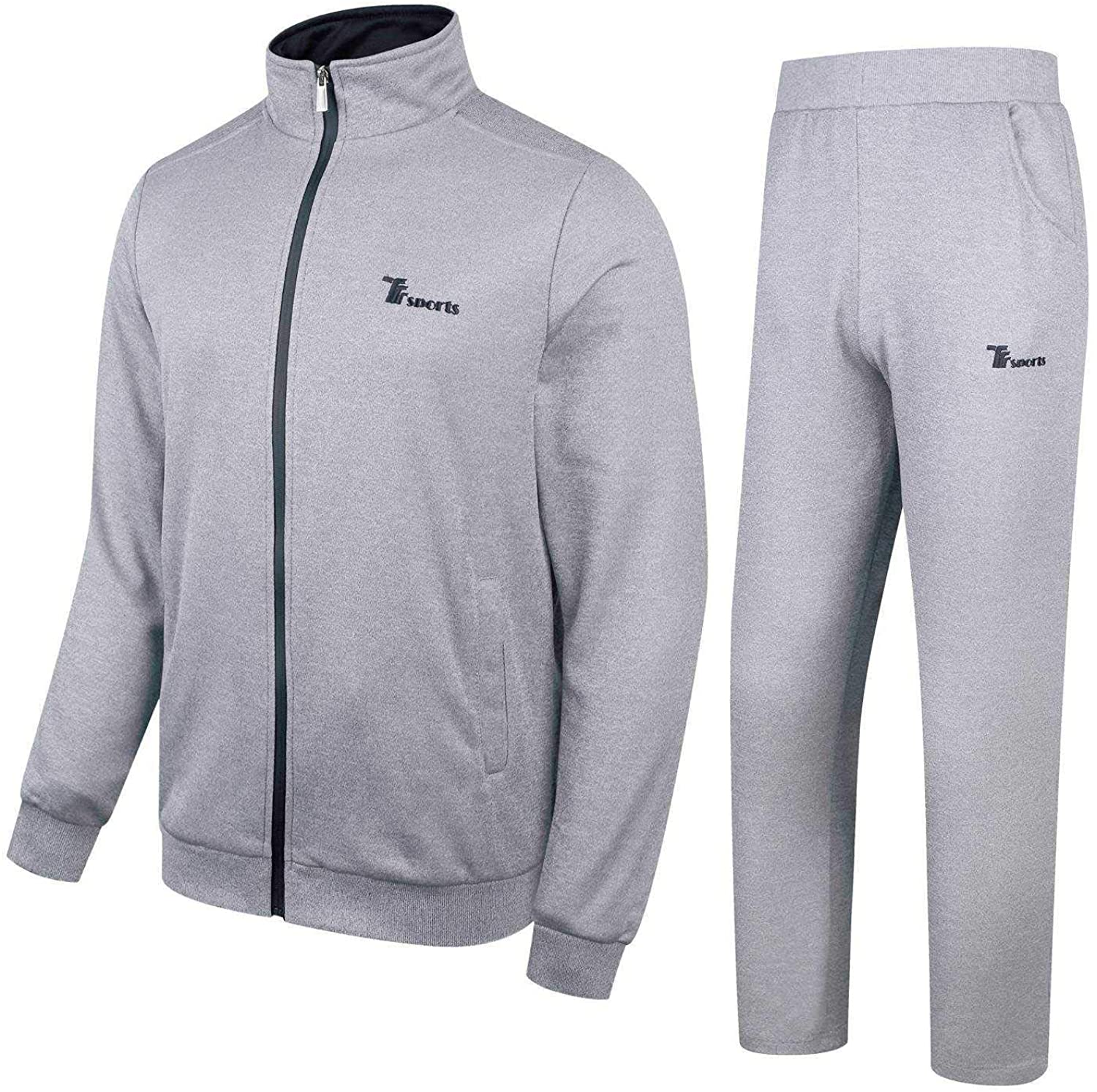 TBMPOY Men's Tracksuits Sweatsuits for Men Sweat Track Suits 2 Piece Casual  Athletic Jogging Warm Up Full Zip Sets