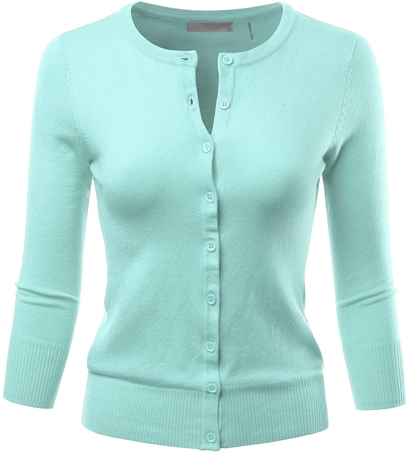 LALABEE Women's 3/4 Sleeve Crewneck Button Down Knit Sweater Cardigan (S~3XL)  | eBay