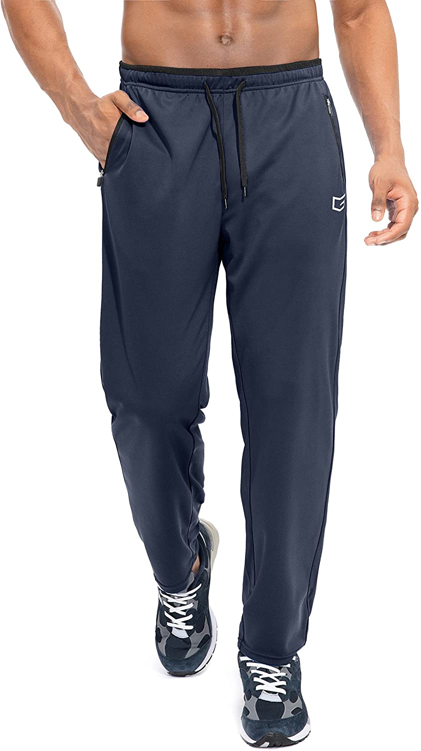 G Gradual Men's Sweatpants with Zipper Pockets Open Bottom Athletic Pants for Men Workout Running Jogging Lounge 
