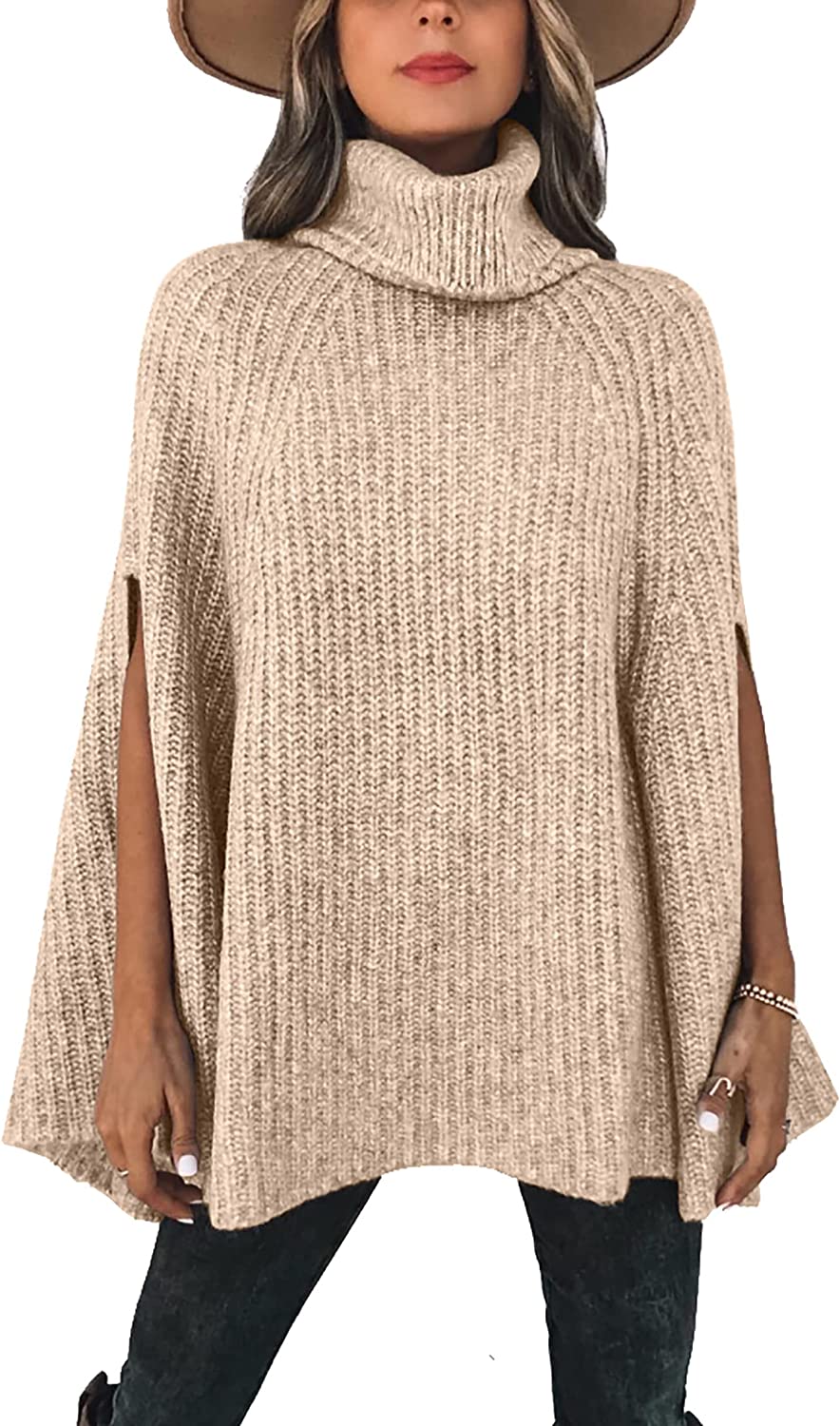 Womens turtleneck store poncho