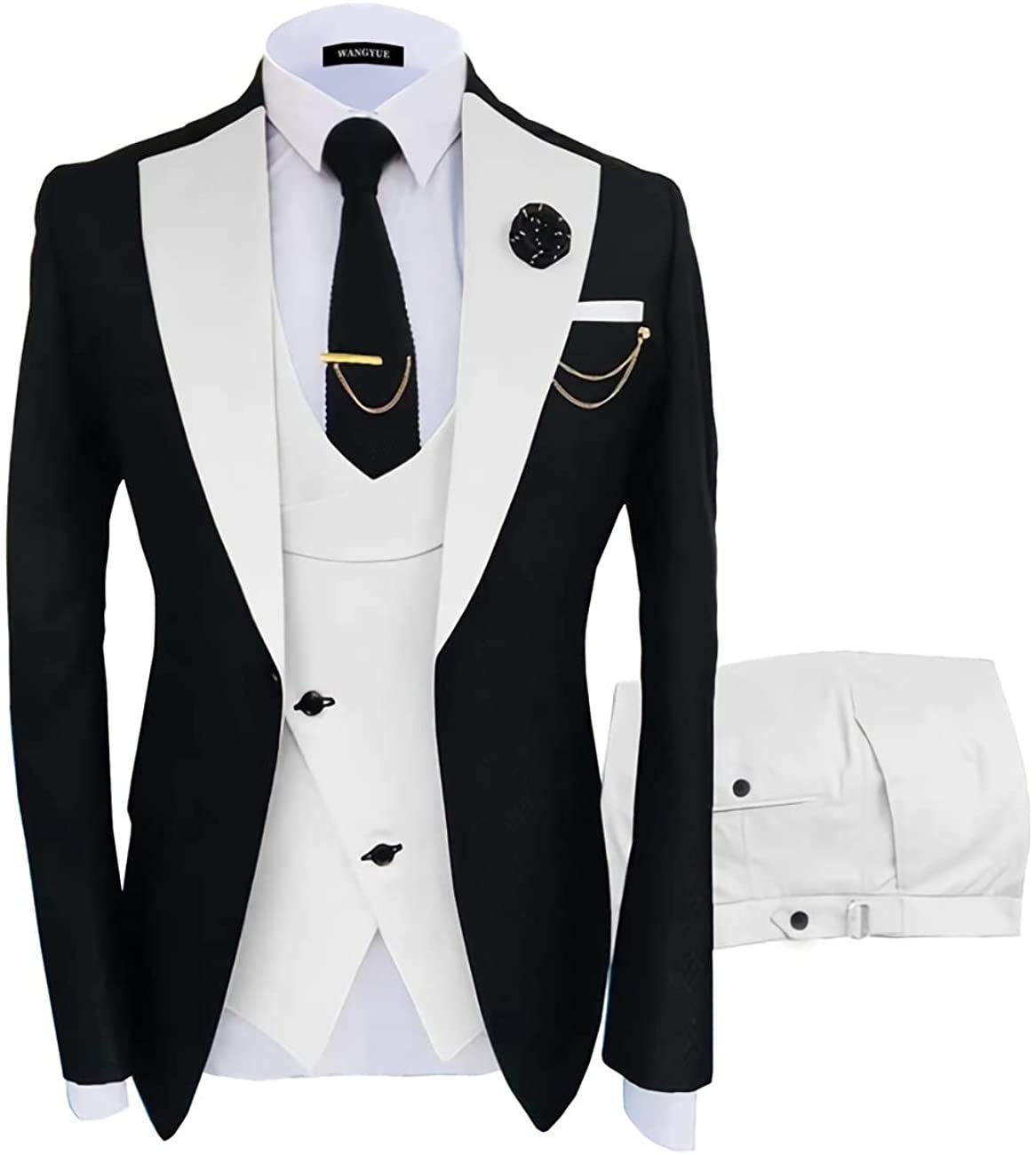Wangyue 3 Piece Men's Suits,Suit,Suit Slim Fit,Tuxedo for Men