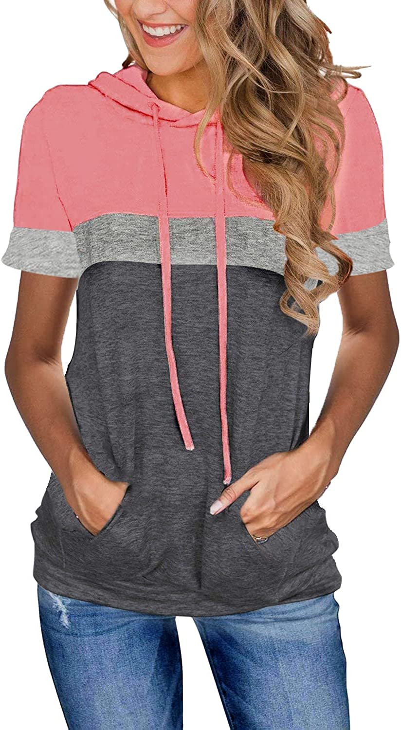 Womens Tops Summer Clothes Hoodies for Women Shirts Casual Short