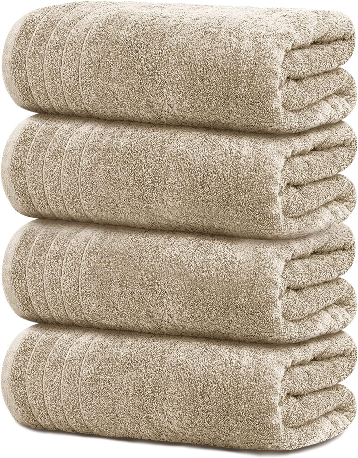 Tens Towels 4 Pack Extra Large Bath Towels, 30 x 60 Inches, 100% Cotton,  Lighter