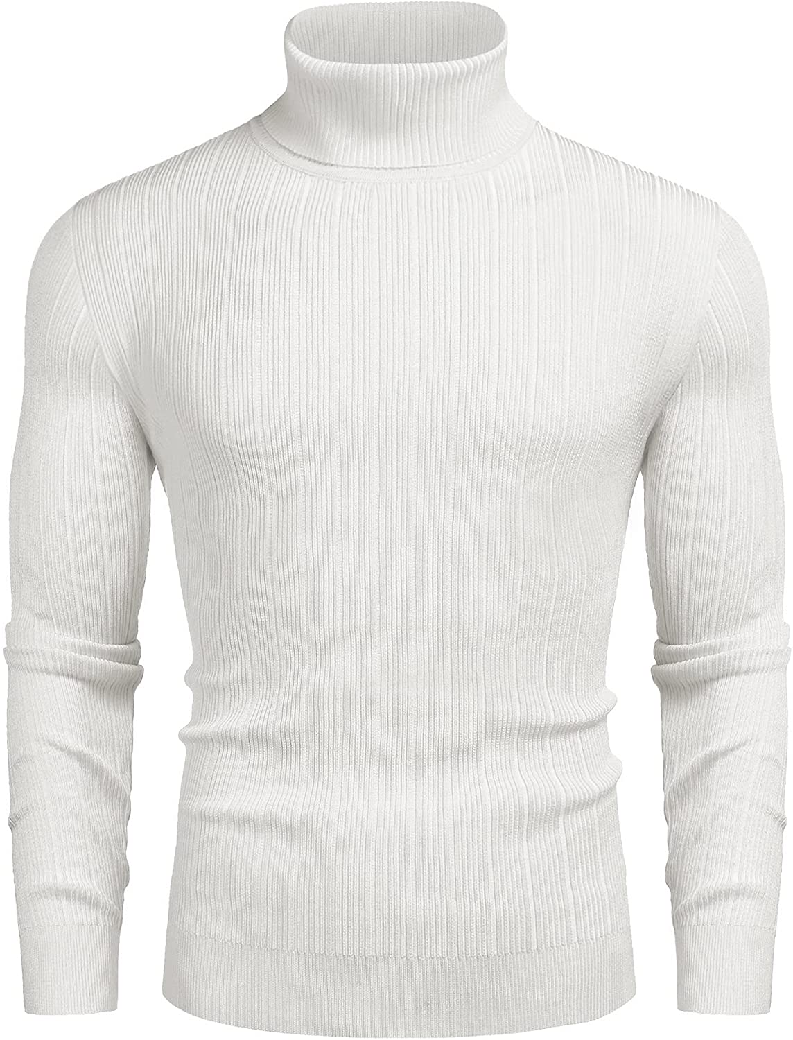 COOFANDY Men's Slim Fit Turtleneck Sweater Ribbed High Neck Pullover Sweaters