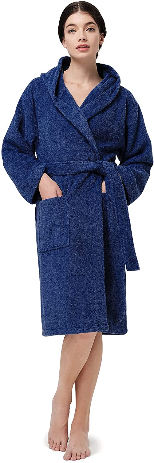 thumbnail 13  - SIORO Women&#039;s Hooded Terry Cloth Classic Bathrobe Towel Knee Length Cotton Robe 