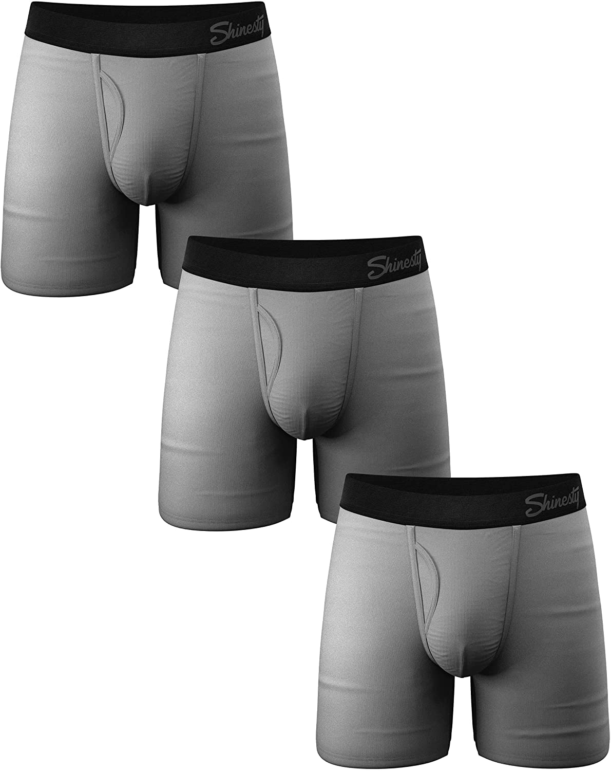 Shinesty Mens Boxer Brief w/ fly 3 Pack - Men's Ball Hammock Pouch Underwear  3 P