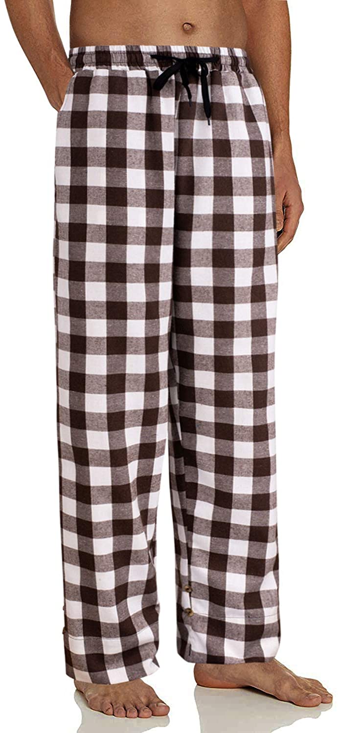 Alimens & Gentle Heavyweight Flannel Plaid Pajama Pants For Men Lounge  Bottoms 