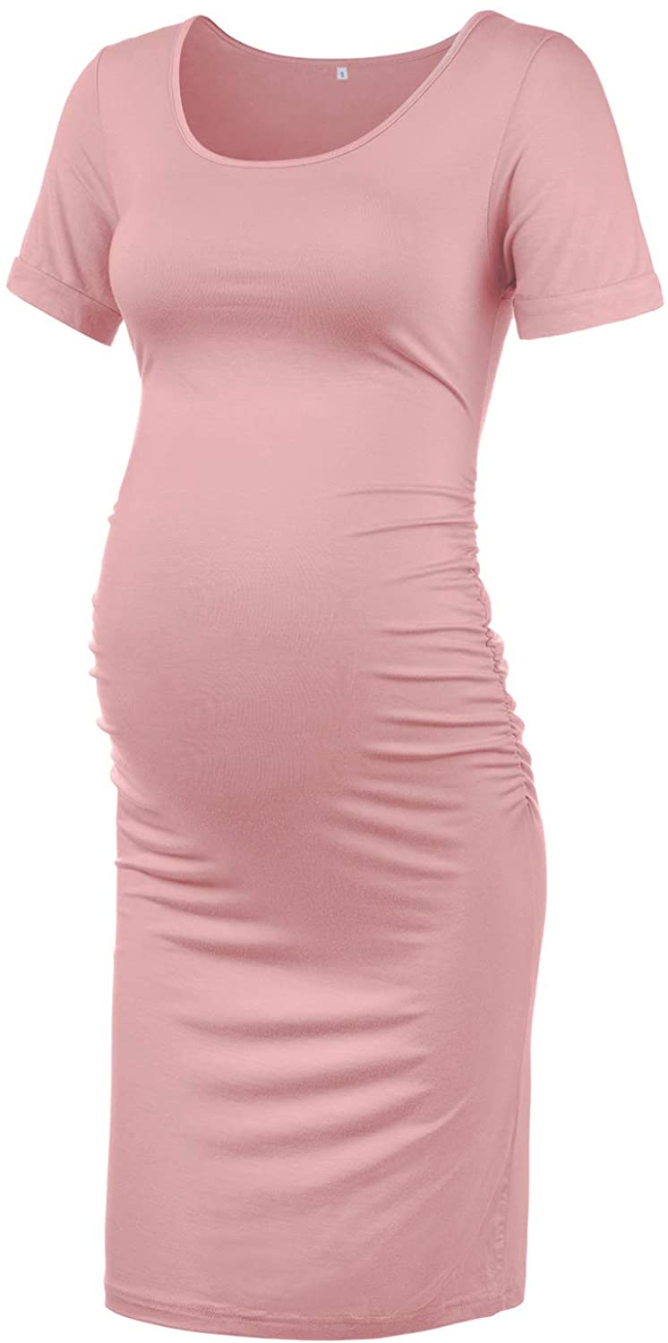 KIM S Maternity Bodycon Dress for Daily Wear or Baby Shower 