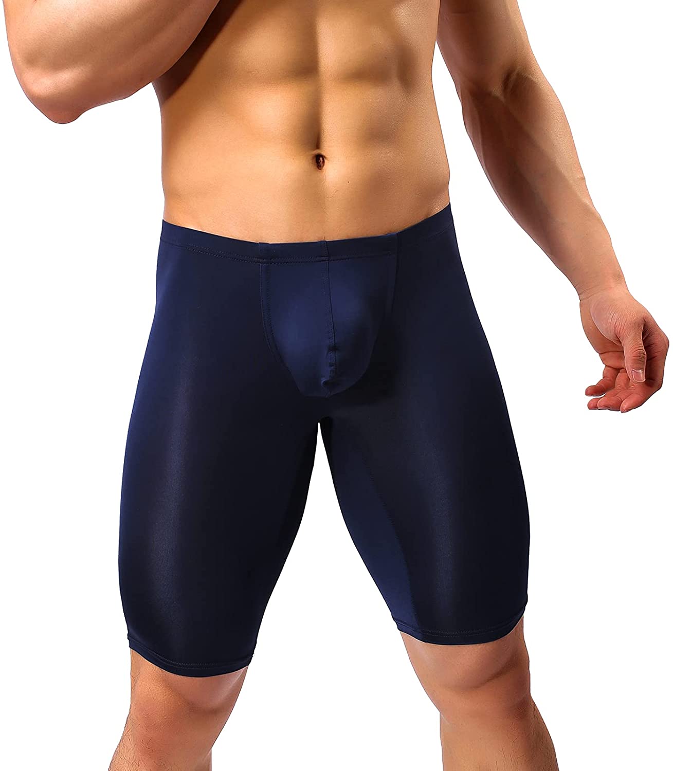 Arjen Kroos Mens Silk Underwear with Pouch Modal Trunks Mesh Boxer Briefs  Breathable Short Leg Underpants,Blue-AK3017,S at  Men's Clothing store