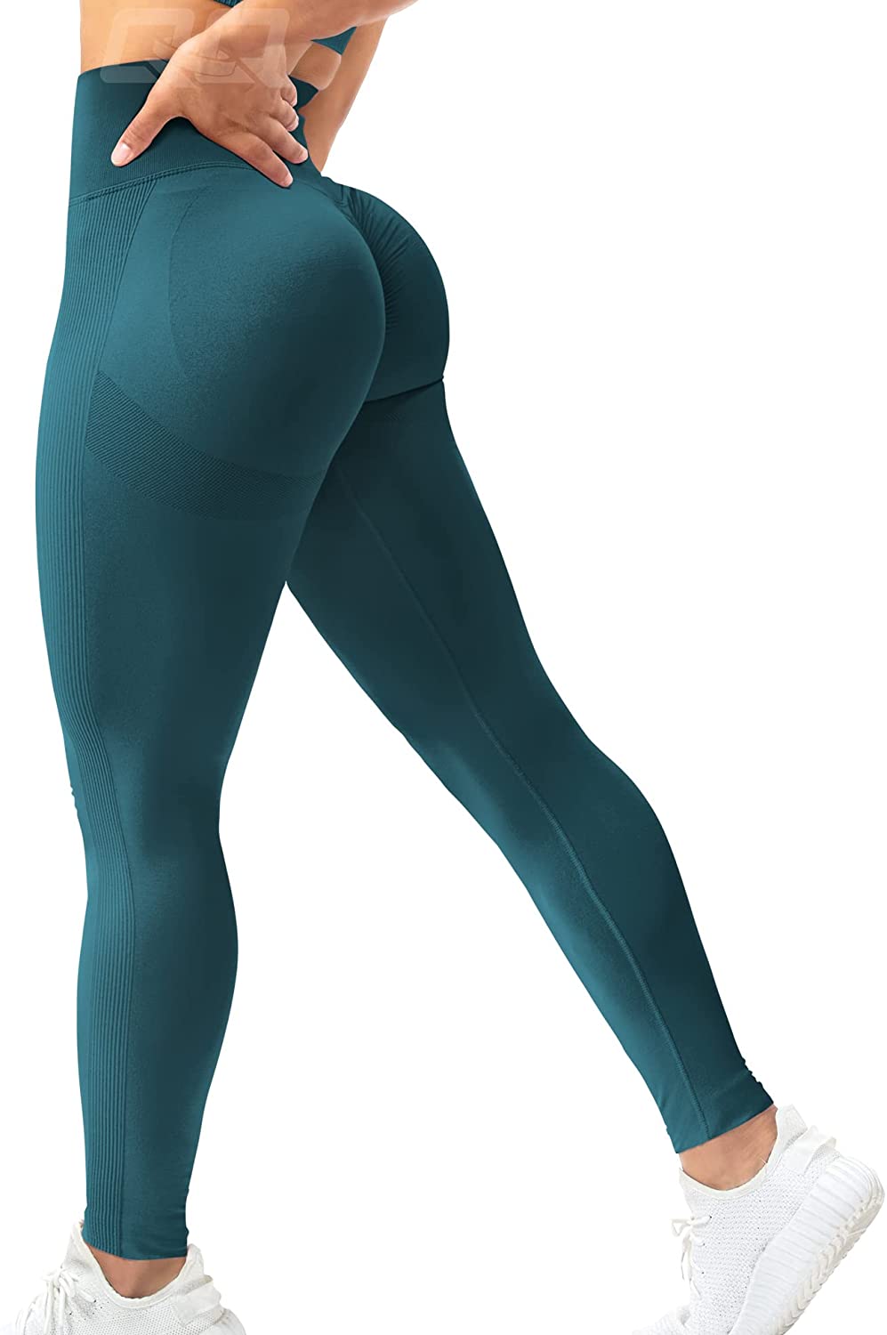 QOQ V Back Leggings for Women Scrunch Butt Lifting Workout