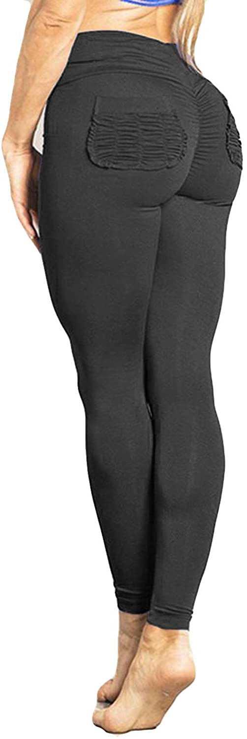 FITTOO Women's High Waisted Bottom Scrunch Leggings Ruched Yoga Pants Push up  Butt Lift Trousers Workout Tights Black S : : Clothing, Shoes &  Accessories