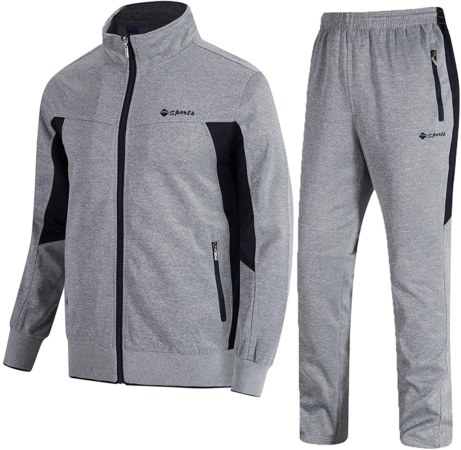 TBMPOY Men's Tracksuit Athletic Sports Casual Full Zip Sweatsuit | eBay