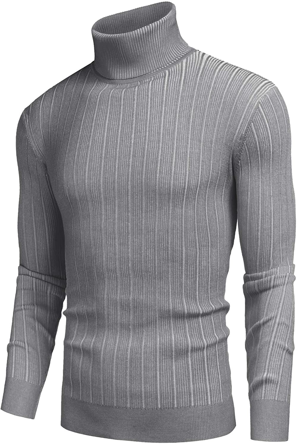 COOFANDY Men's Slim Fit Turtleneck Sweater Cotton Ribbed High Neck ...