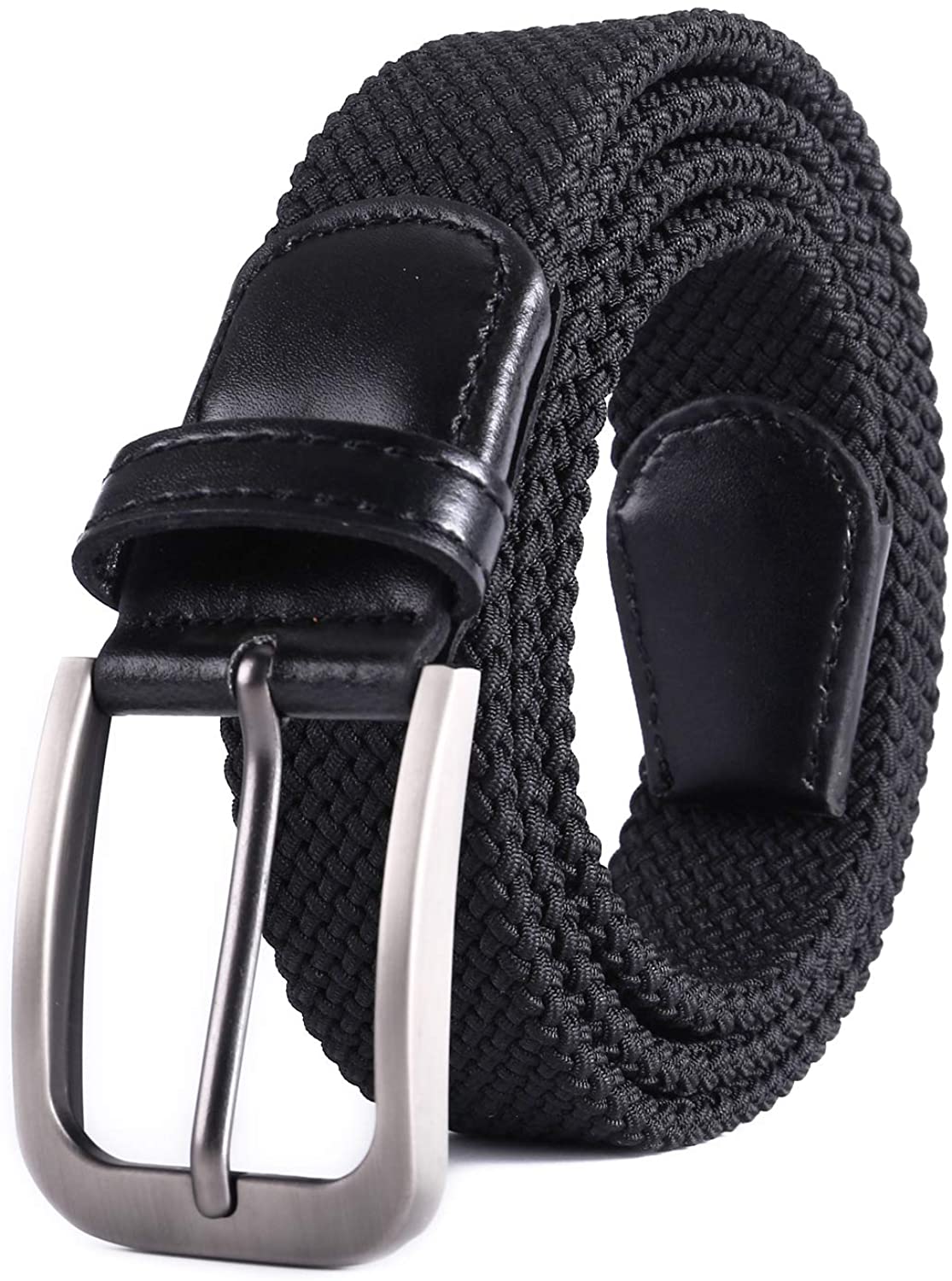 Weifert Belt for Men Braided Stretch Belt/No Holes Elastic Fabric Woven ...