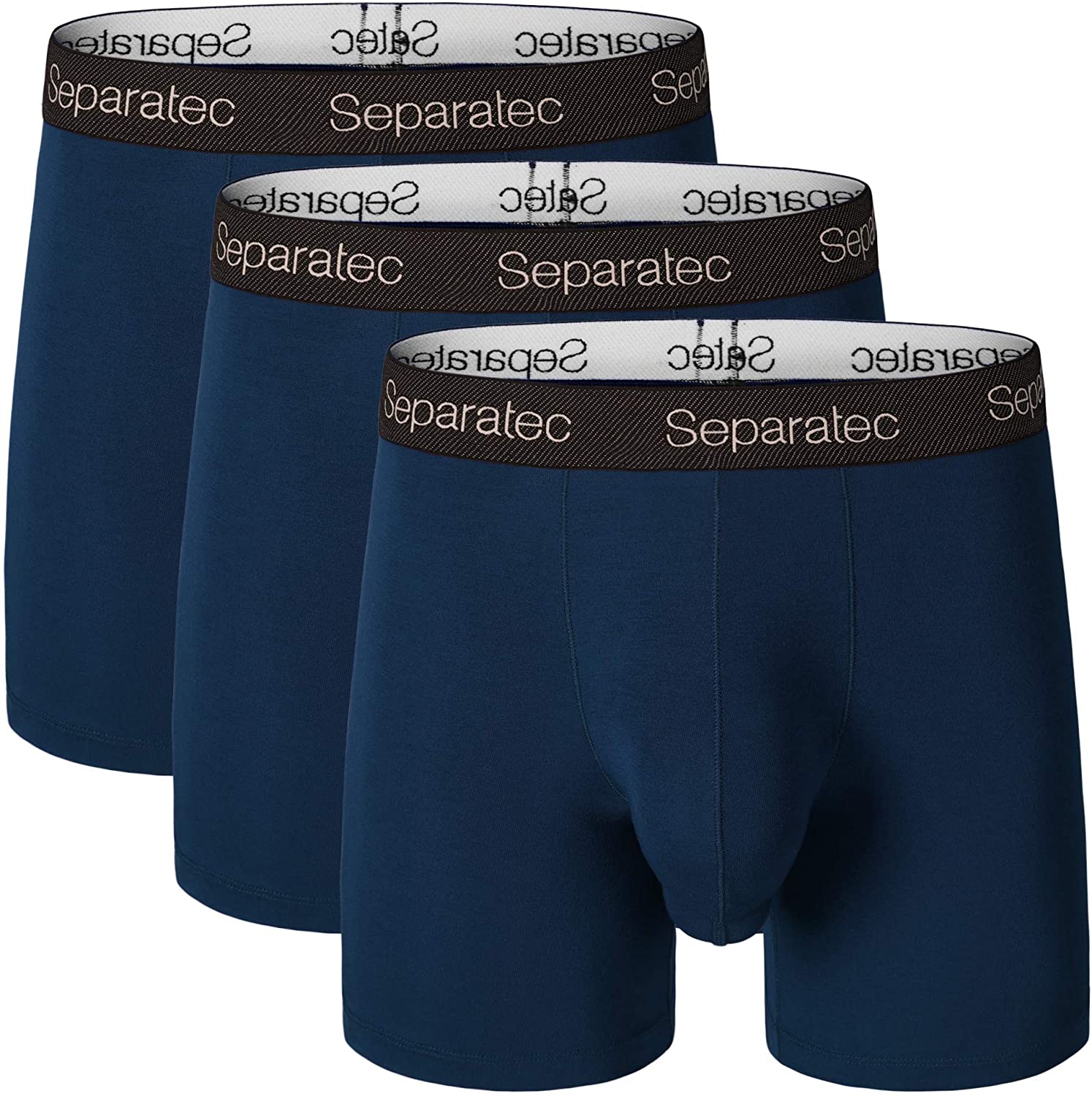 Separatec Mens 3 Pack Micro Modal Separate Pouches Comfort Fit Boxer Briefs