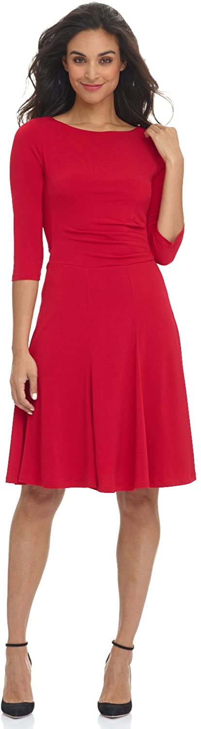 Rekucci Women's Flippy Fit N' Flare Dress with 3/4 Sleeves | eBay