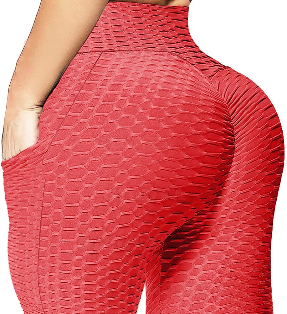 GILLYA Booty Yoga Pants Tik Tok Leggings Butt Lift Textured Ruched