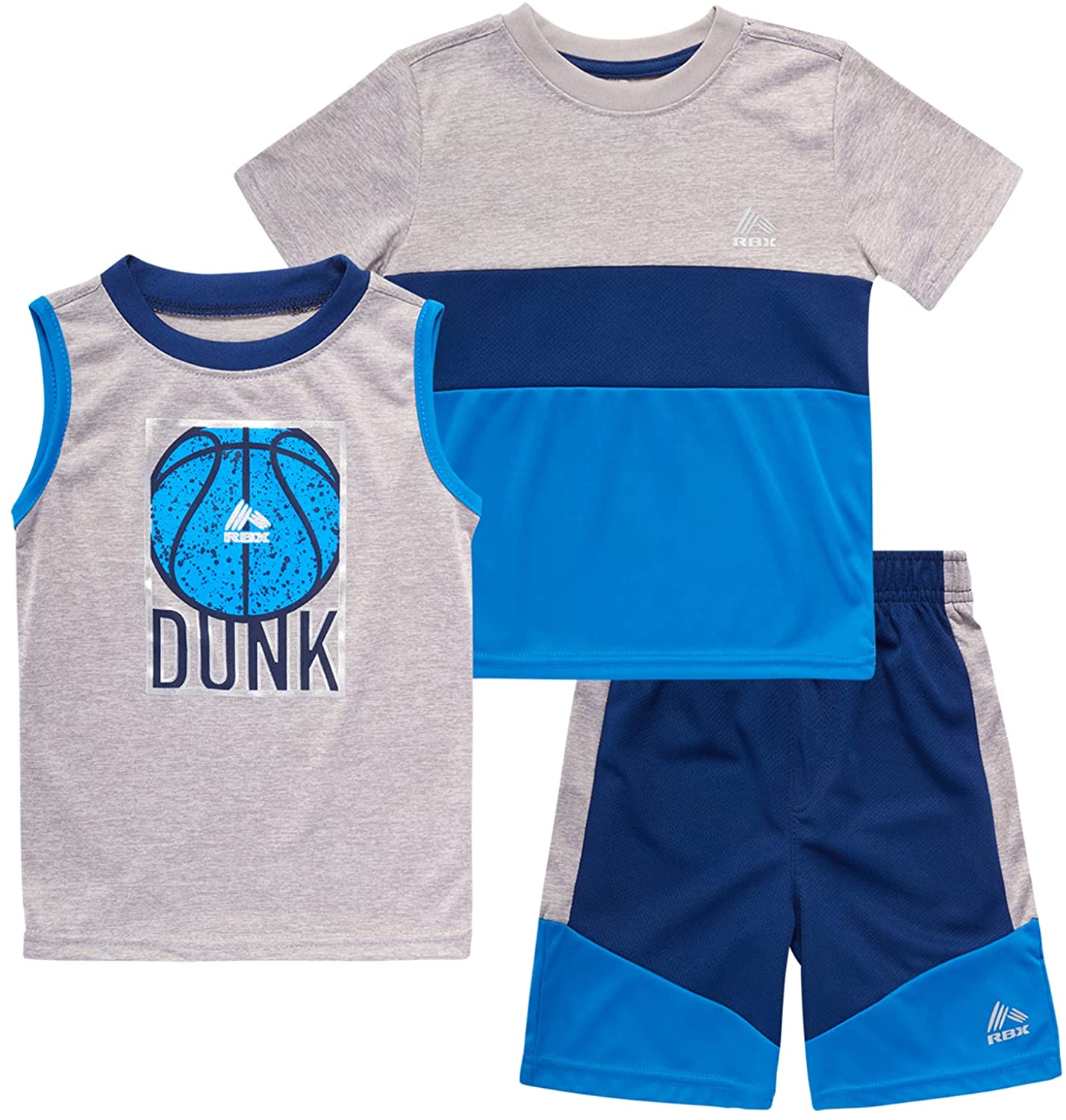 Tank Top Toddler Short Sleeve T-Shirt and Shorts Performance Playwear Set RBX Baby Boy's Active Shorts Set 