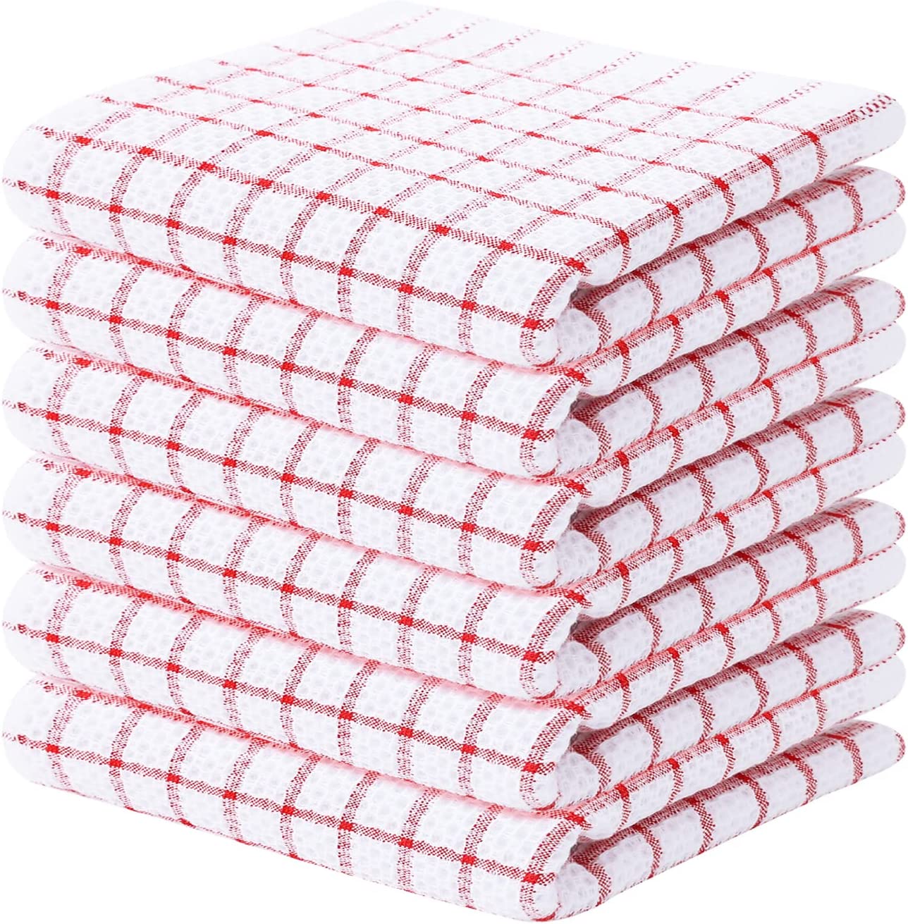 Fintale Kitchen Dish Cloths 6 Pack,12 x 12 Inches,100% Cotton Waffle Weave  Soft and Super Absorbent Dish Towels, Quick Drying Dish Rags for Washing