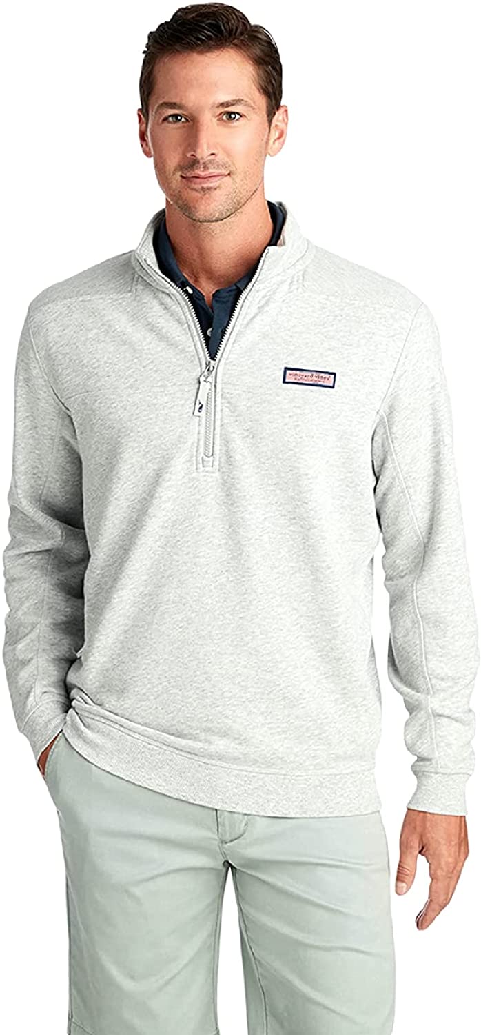 New York Giants Vineyard Vines Shep Shirt Quarter-Zip Sweatshirt - Heather  Gray