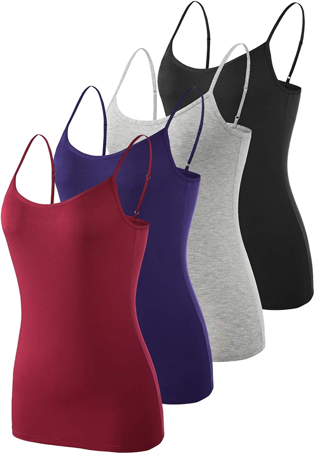 Vislivin Womens Cotton Camisole Adjustable Strap Tank Tops with Shelf Bra  Stretc