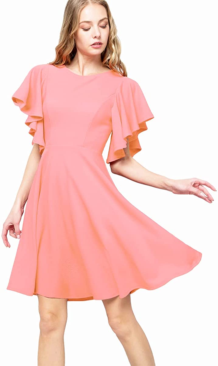 FASHIONOLIC Women's Stretchy A Line Swing Flared Skater Cocktail Party Dress  Mad | eBay