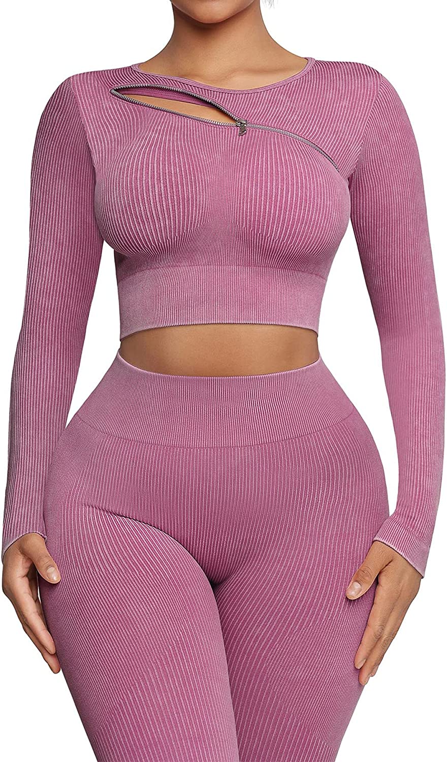 Buy FeelinGirl Women Gym Clothes Athletic Set Seamless Yoga Outfits 2 Piece  Set, Yellowk, Medium at