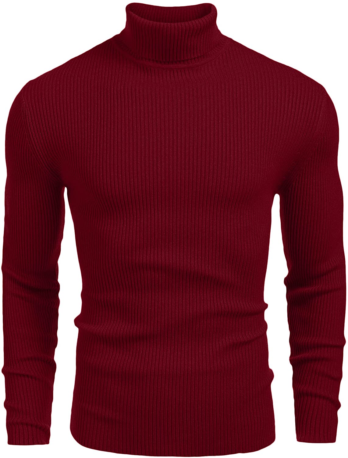 JINIDU Men's Turtleneck Knitted Pullover Slim Fit Basic Ribbed Thermal Sweater 