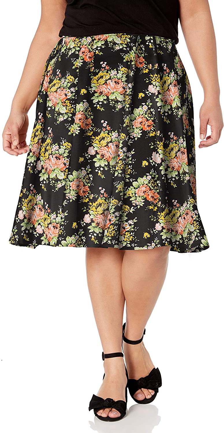 Star Vixen Women's Plus-Size Knee Length Full Skater Skirt | eBay