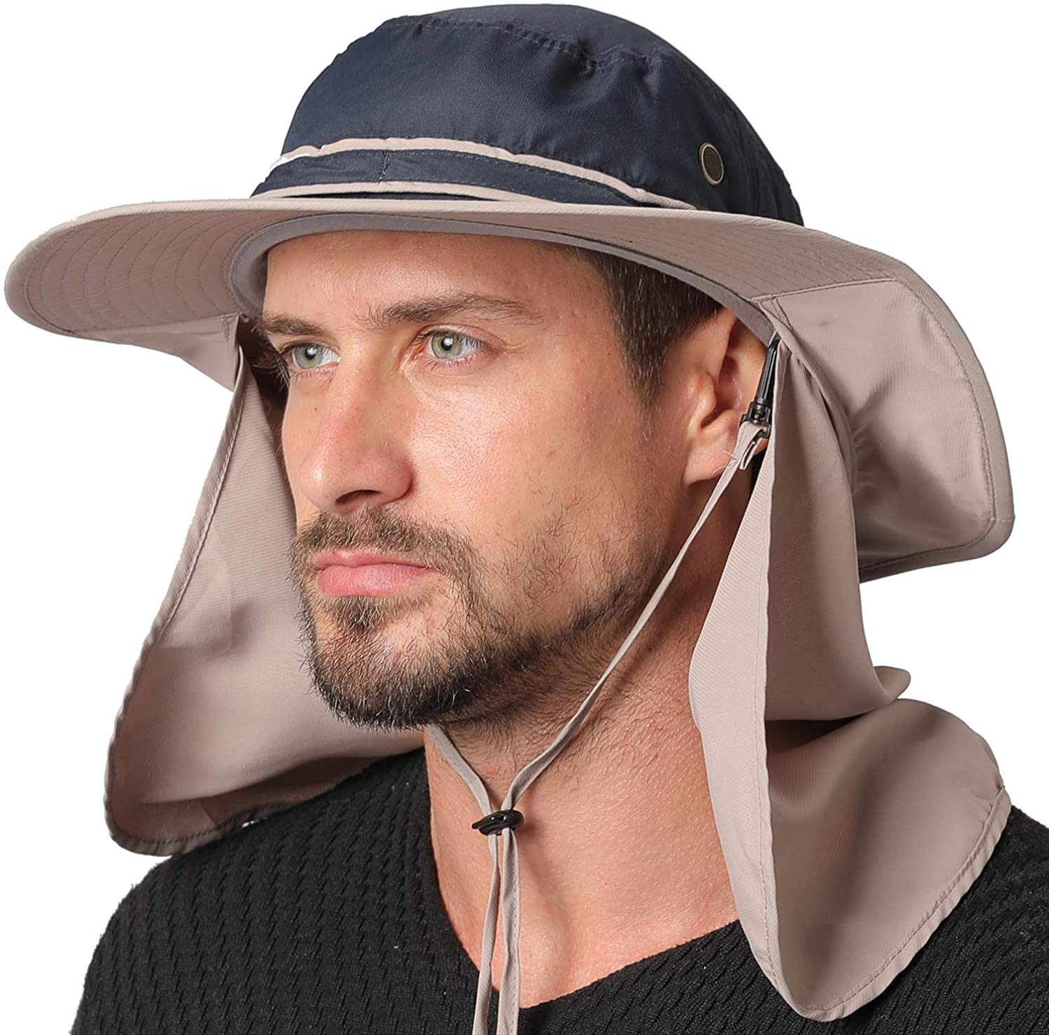 JORMATT Unisex Sun Hat with Neck Flap Cover Fishing Safari Cap Neck Protection,UPF 50+ 
