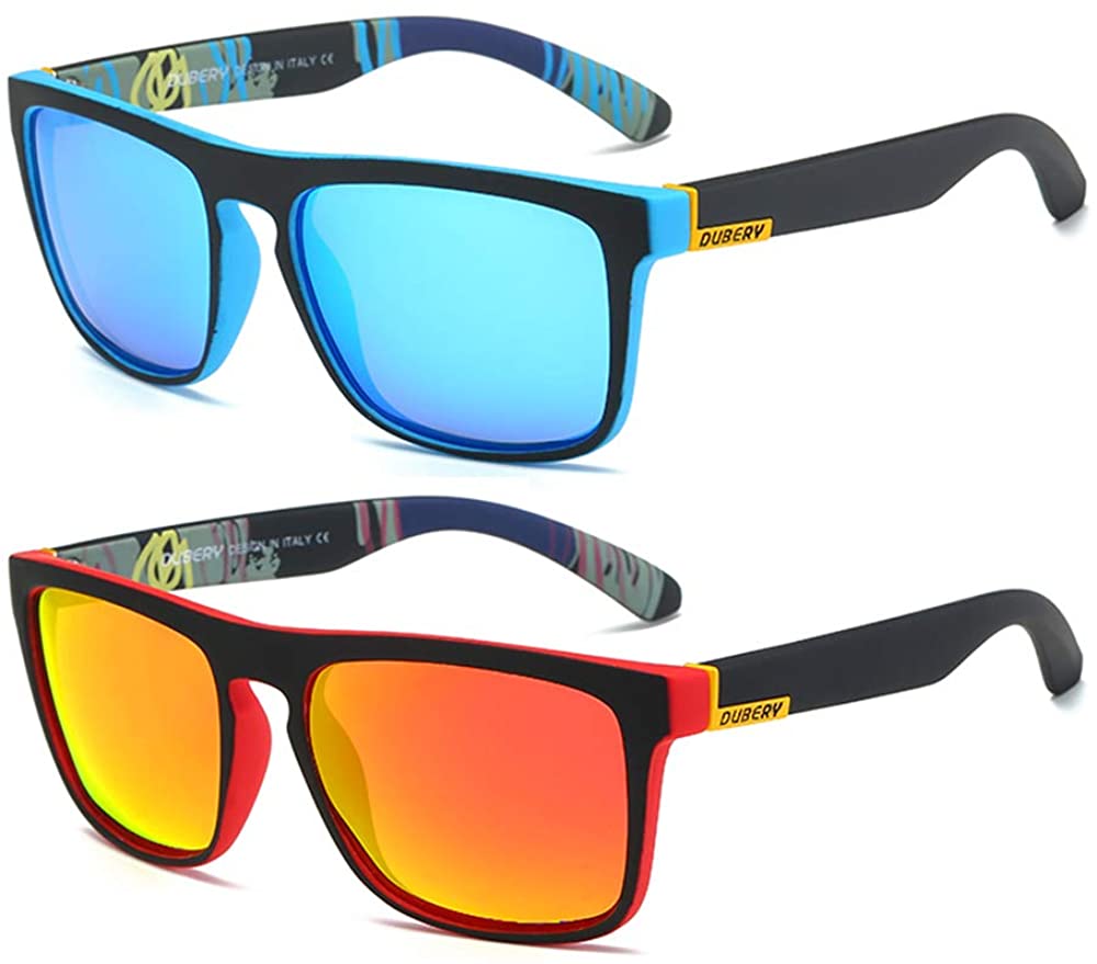 DUBERY Classic Polarized Sunglasses for Men Women Retro 100%UV Protection Driving Sun Glasses D731 