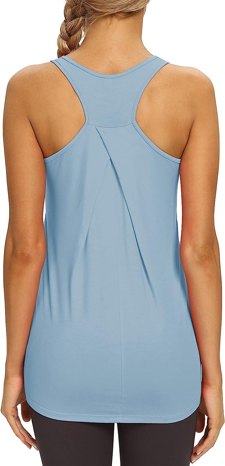 Mippo Workout Tops for Women Workout Shirts Yoga Tops Sports Gym Clothes  Activewear Tops Muscle Tank Long Athletic Running Racerback Tank Tops for  Women Black S : : Clothing & Accessories