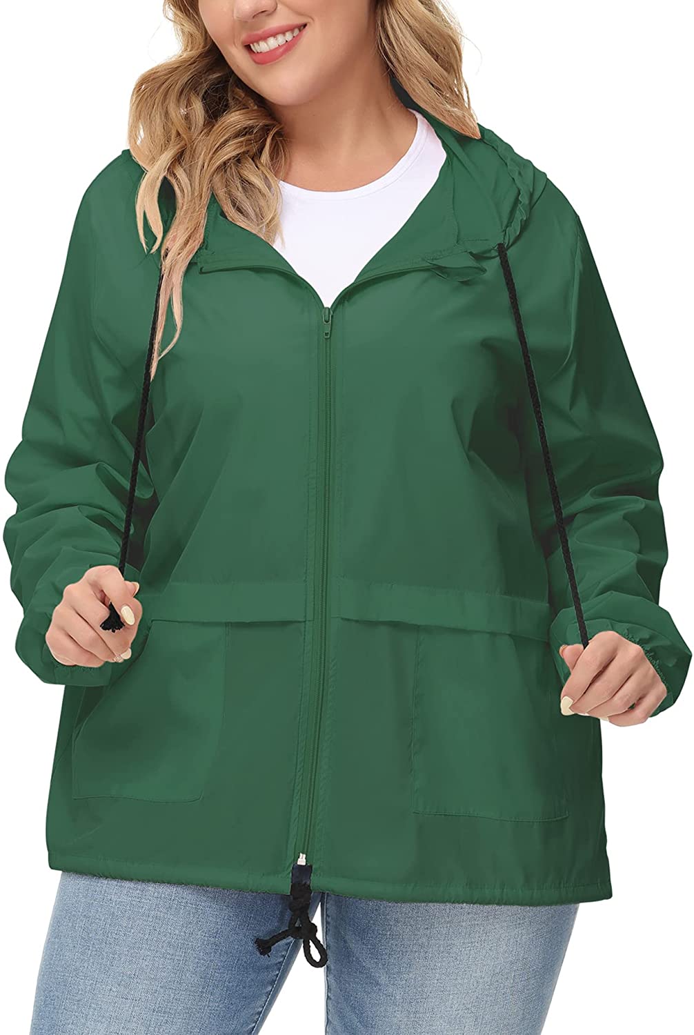 skade psykologi salgsplan Avoogue Plus Size Raincoat Women Waterproof Rain Jacket Packable Outdoor  Hooded | eBay