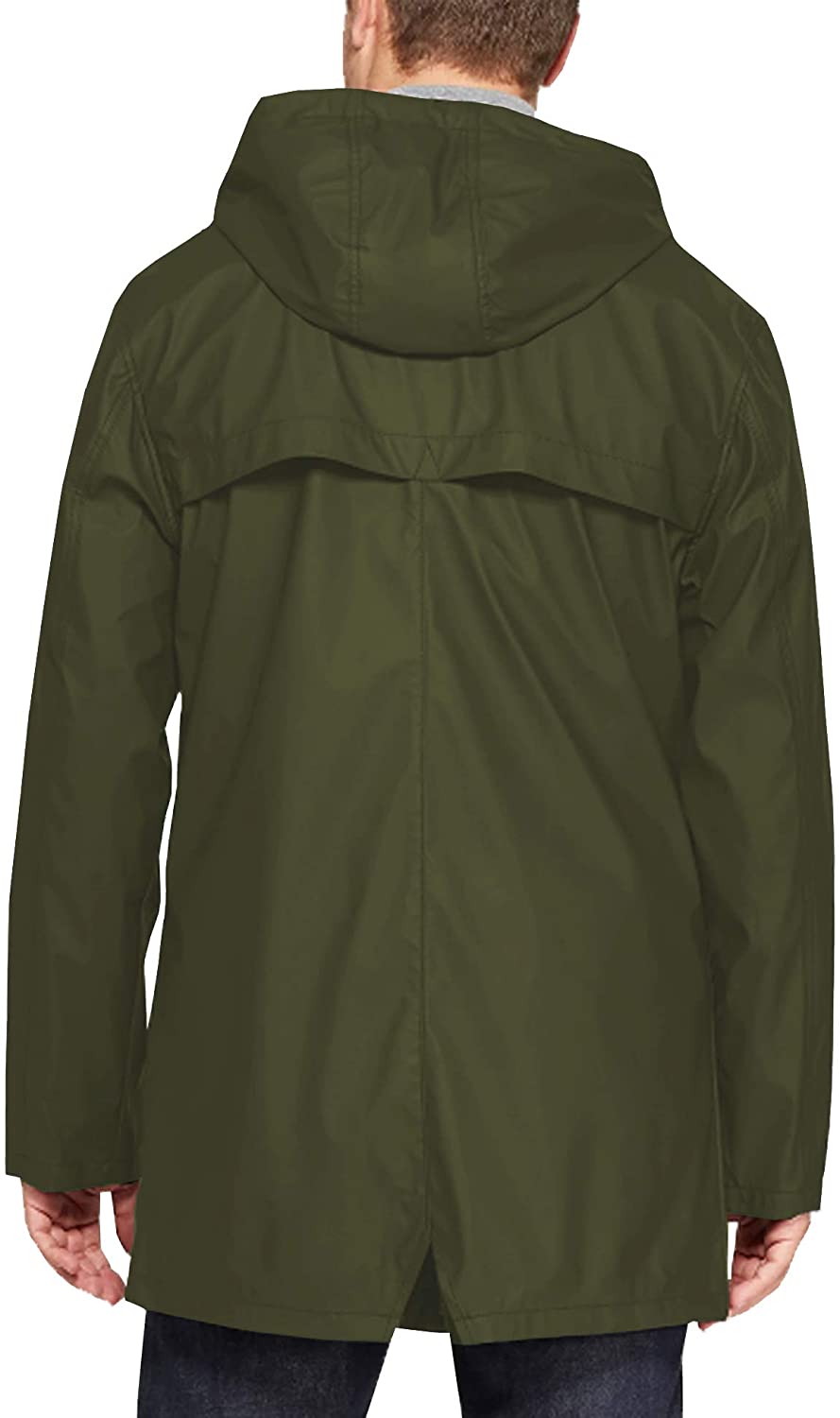 JINIDU Men's Packable Rain Jacket Waterproof Lightweight Rain Coat With Hooded Outdoor Travel Cycling Raincoat 