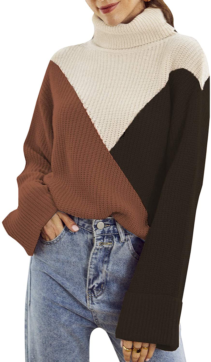 BerryGo Women's Long Sleeve Turtleneck Sweater Knit Pullover 