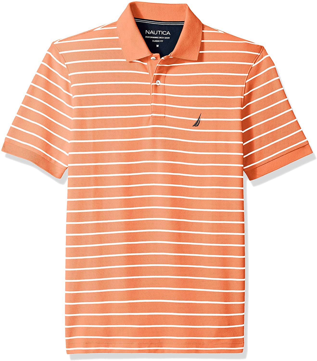 nautica classic short sleeve stripe polo shirt