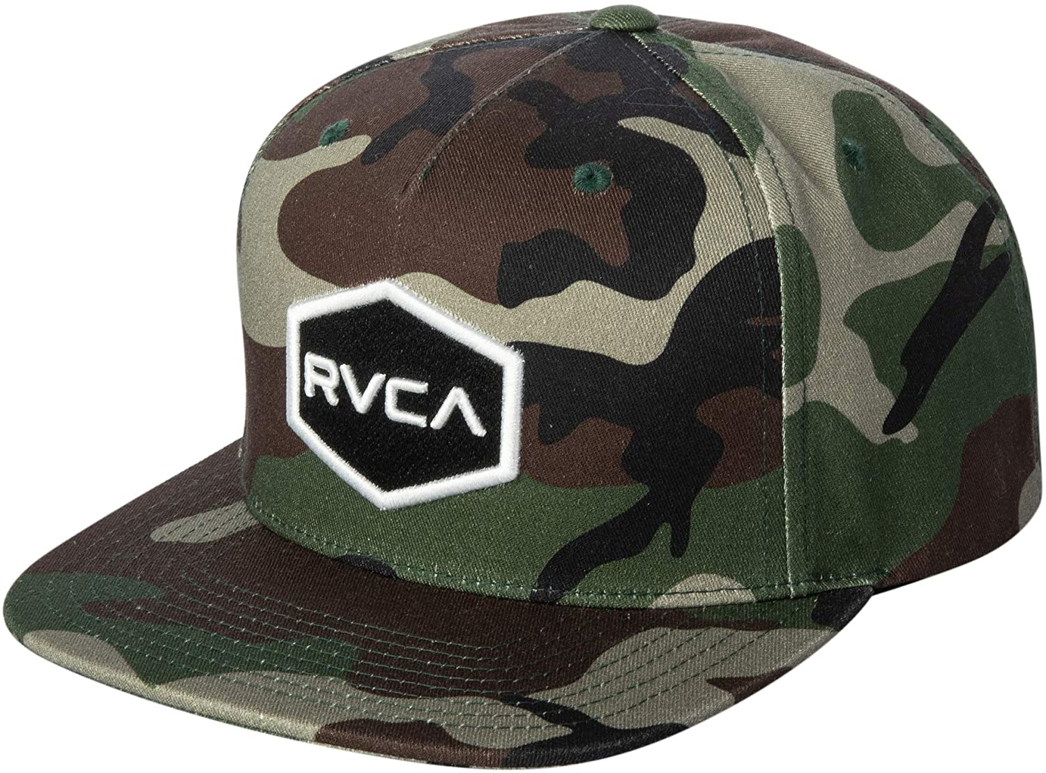 RVCA Mens Adjustable Snapback Straight Brim Hat 