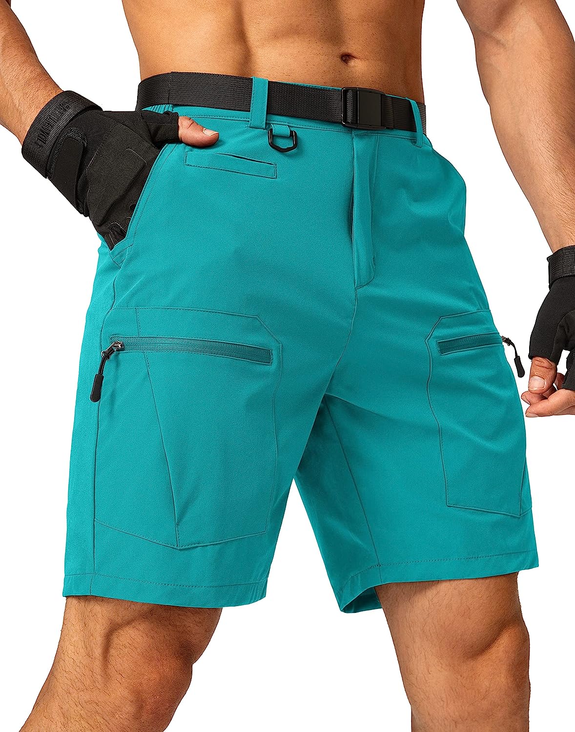 Men's Hiking Cargo Shorts Stretch Tactical Shorts for Men with 8