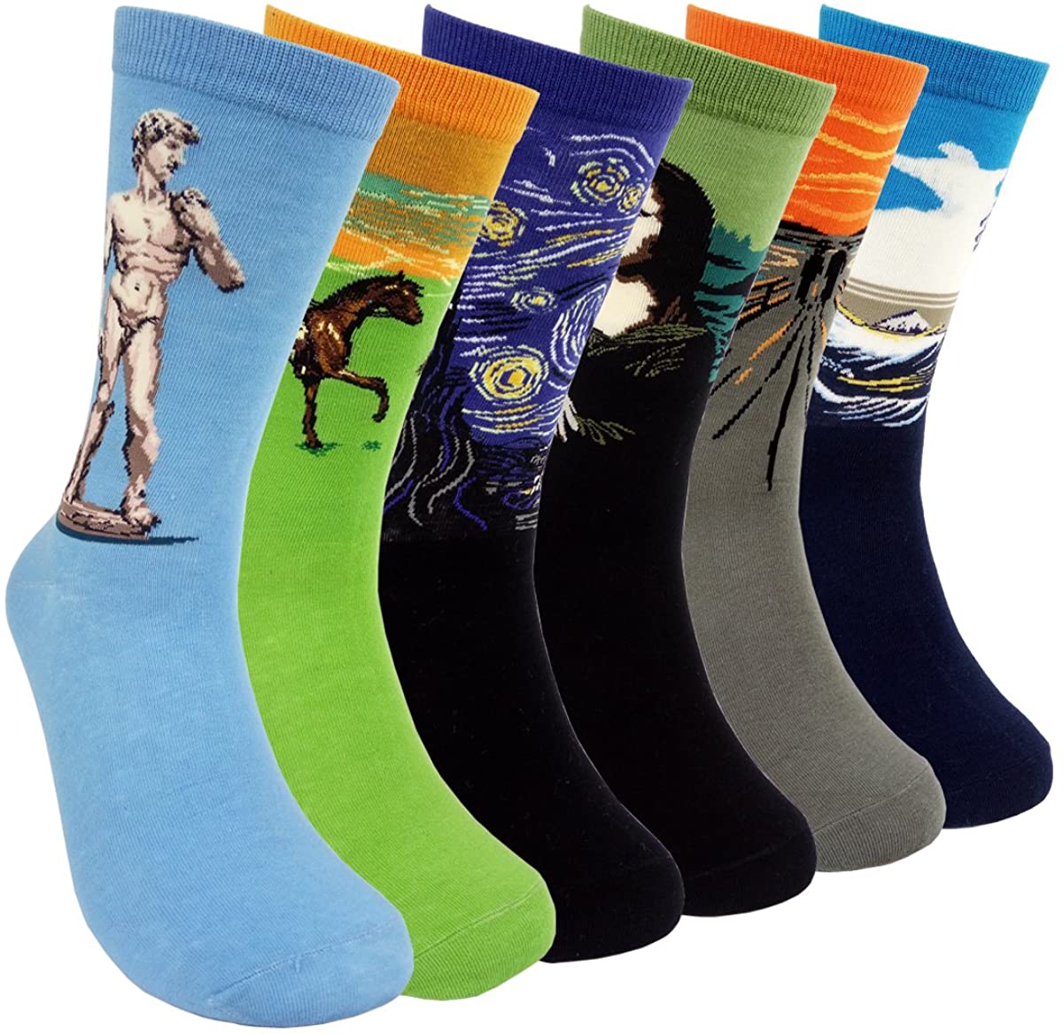 Famous Painting Art Printed Mens Dress Socks - HSELL Crazy P