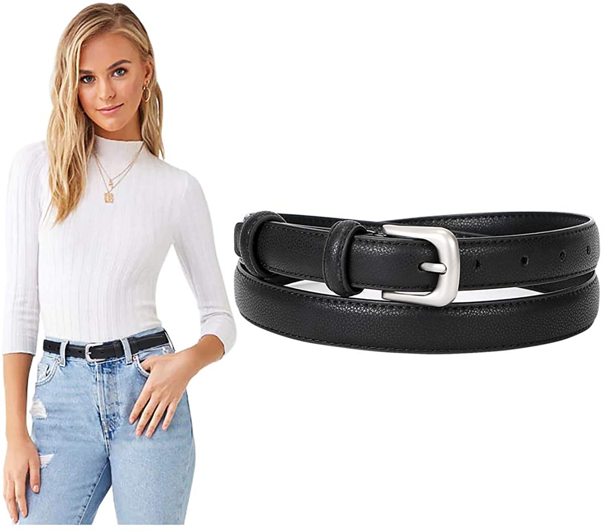 SUOSDEY Fashion Womens Soft Leather Belt, Waist Belt with Pin