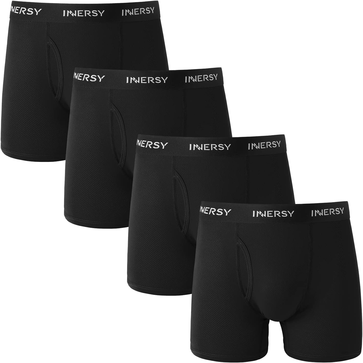 INNERSY Men's Mesh Boxer Briefs Cooling Breathable Sports Underwear W/Fly  4-Pack